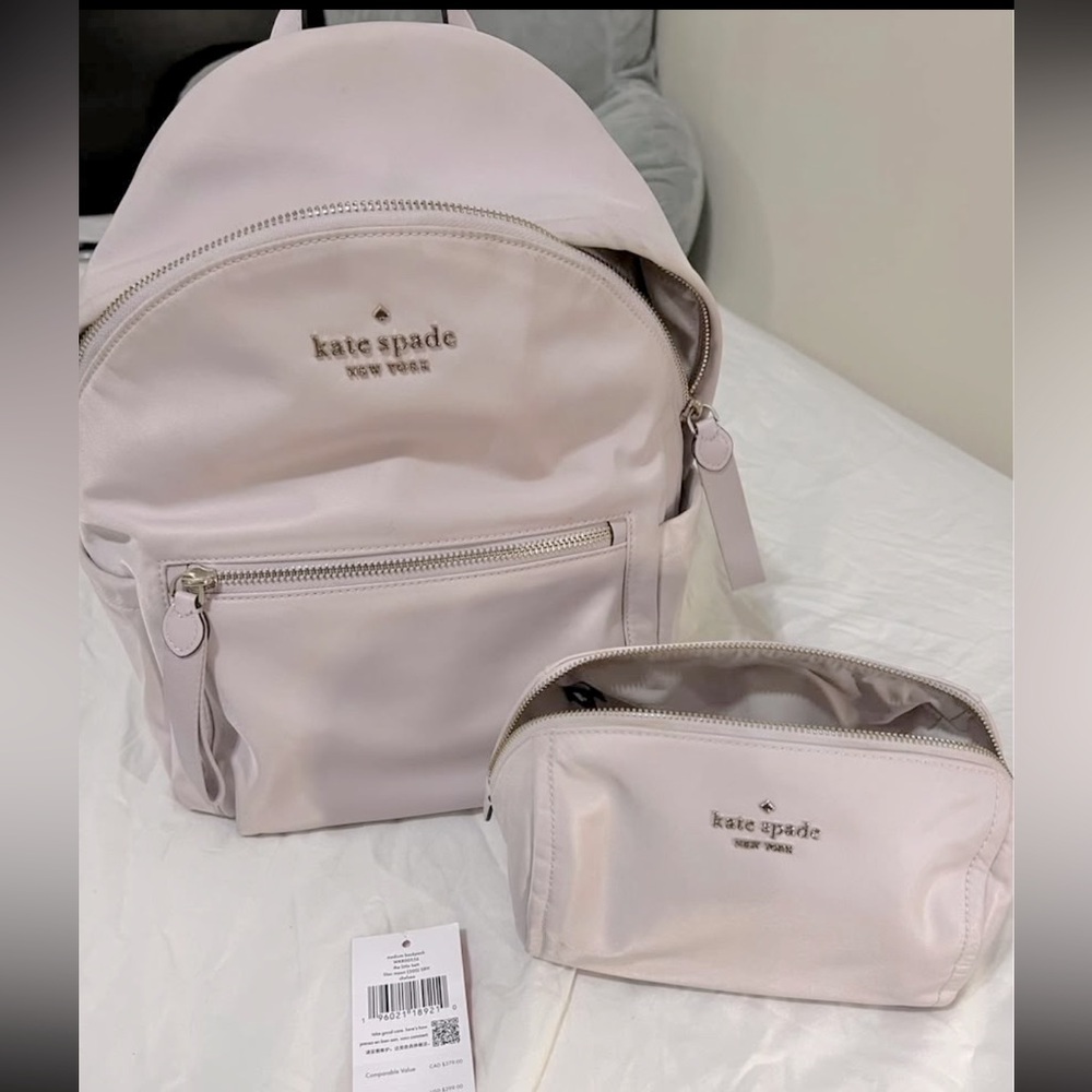 kate spade lavender pastel purple Backpack and makeup bag Set